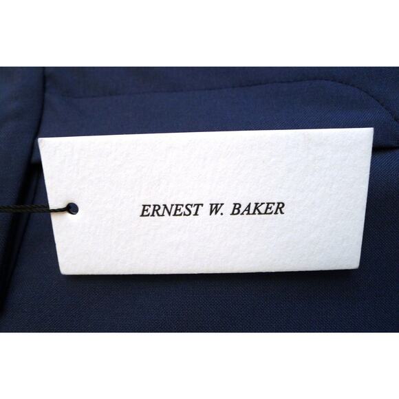 ERNEST W. BAKER ITALY Cuffed 70s Wool Trouser Pant Blue SSENSE 44 XS NWT $570 - Picture 6 of 13